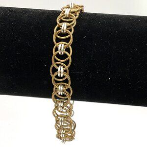 Hand Crafted Helm's Weave Chain Mail Bracelet